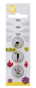 Wilton Decorating Tip Set 3-Pkg-104 Petal