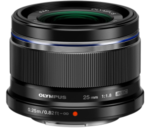 OLYMPUS M.Zuiko Digital 25mm F1.8 Black For Micro Four Thirds System Camera, Compact Design, Beautiful Bokeh, Bright