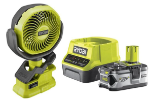 Ryobi 18-Volt Personal Battery Powered Adjustable Tilt Clip Fan Kit 