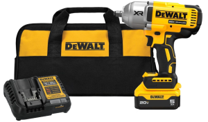 DEWALT 20V MAX Cordless Impact Wrench with Hog Ring Anvil, Brushless High Torque 1/2 Impact Gun, 4-Mode Speed, Includes Battery, Charger and Kit Bag (DCF900P1)