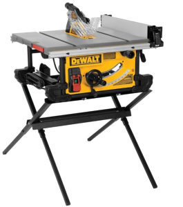 DEWALT Table Saw, 10 Inch, 15 Amp, 32 ½-Inch Rip Capacity, Dust Collector, Scissor Stand (DWE7491X)