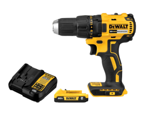 DEWALT 20V MAX Cordless Drill Driver Set, Electric Drill, Brushless 1/2 In 2 Speed, 2.0 Ah Battery and Charger Included, LED Light (DCD777D1)