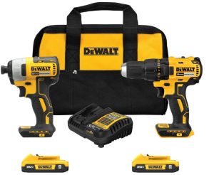 DEWALT 20V MAX Cordless Drill and Impact Driver, Power Drill Brushless 2-Tool Power Tool Combo Kit, Includes 2 Batteries, Charger and Bag (DCK277D2)