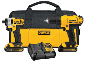 DEWALT 20V MAX Cordless Drill and Impact Driver, Power Tool Combo Kit , Includes 2 Batteries, Charger and Bag (DCK240C2)