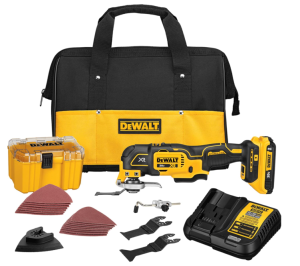 DEWALT 20V MAX XR Oscillating Multi-Tool Kit, Oscillating Tool Accessories, Cordless, 3-Speed, Quick Blade Change, Sand Paper, Blades, Battery and Charger Included (DCS356D1)