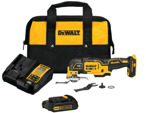 DEWALT 20V MAX XR Oscillating Tool Kit with Blades, 3 Speed Cordless Brushless Multitool, Up to 20,000 OPM, LED Light, Battery and Charger Included (DCS356C1)