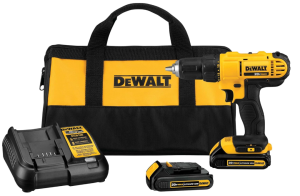 DEWALT 20V Max Cordless Drill Driver Set, 2 Speed, High Performance Motor, Includes 2 XR 1.3Ah Li-Ion Batteries, Charger and Contractor Bag (DCD771C2)