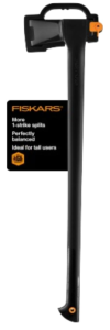 Fiskars 36" Super Splitting Axe, Wood Splitter for Medium to Large Size Logs, with Shock-Absorbing FiberComp Handle, Lawn and Garden Tool, 6 pounds, Black