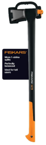 Fiskars X27 Super Splitting Axe, 36" Wood Splitting Axe for Medium to Large Size Logs with Shock-Absorbing Handle, Split Firewood, Forged Steel Blade, Bushcraft Gear and Camping Hatchet