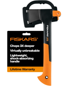 Fiskars X7 Hatchet Lightweight Wood Splitter for Small to Medium Size Kindling with Proprietary Blade and Shock-Absorbing FiberComp Handle, Lawn and Garden Tool, 14 inch, 1.5 pounds