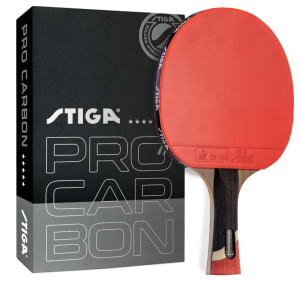 STIGA Pro Carbon + Raptor Performance-Level Table Tennis Rackets with Carbon Technology for Tournament Play - 7-ply Blade with Flared Handles - 2mm Sponge for Enhanced Control and Speed