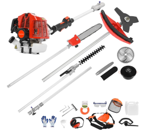 2025 New Gas Weed Wacker, 52cc 5-in-1 Gas Weed Eater, String Trimmer, Hedge Trimmer, Pole Chainsaw with Extension Pole,Brush Cutter, Multi Functional Trimming Tools for Home Yard Garden