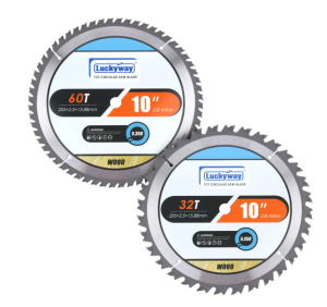 Luckyway 10 Inch Table Saw BladeMiter Saw Blade for Ultra-Nice Wood Cutting in Construction, Two Pack of 60-Tooth & 32-Tooth