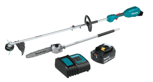 Makita XUX02SM1X4 18V LXT Lithium-Ion Brushless Cordless Couple Shaft Power Head Kit With 13 String Trimmer & 10 Pole Saw Attachments (4.0Ah)