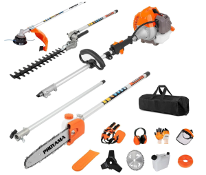 PROYAMA Powerful 42.7cc 5 in 1 Multi Functional Trimming Tools, Gas Powered Hedge Trimmer,Weed Eater Wacker, String Trimmer, Heavy Duty Brush Cutter,Pole Saw with 3.3FT Extension Rod