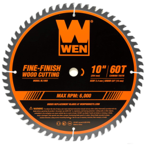WEN BL1060 10-Inch 60-Tooth Fine-Finish Professional Woodworking Saw Blade for Miter Saws and Table Saws