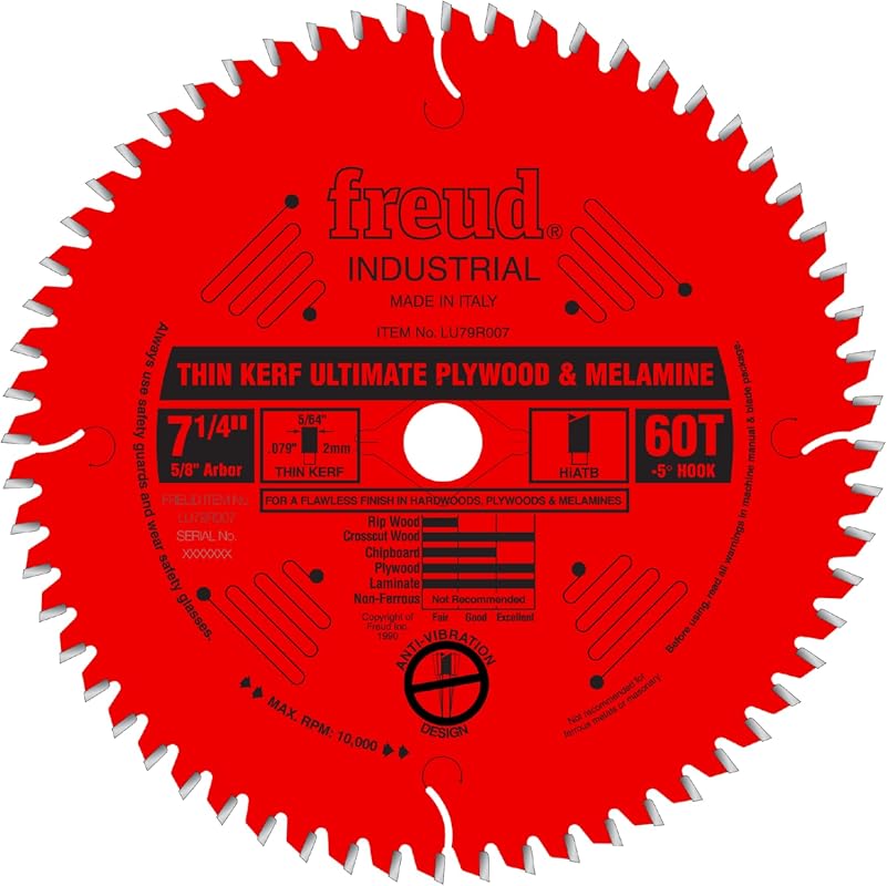 Freud LU79R007 7-1/4-Inch Thin Kerf Ultimate Plywood and Melamine Circ
