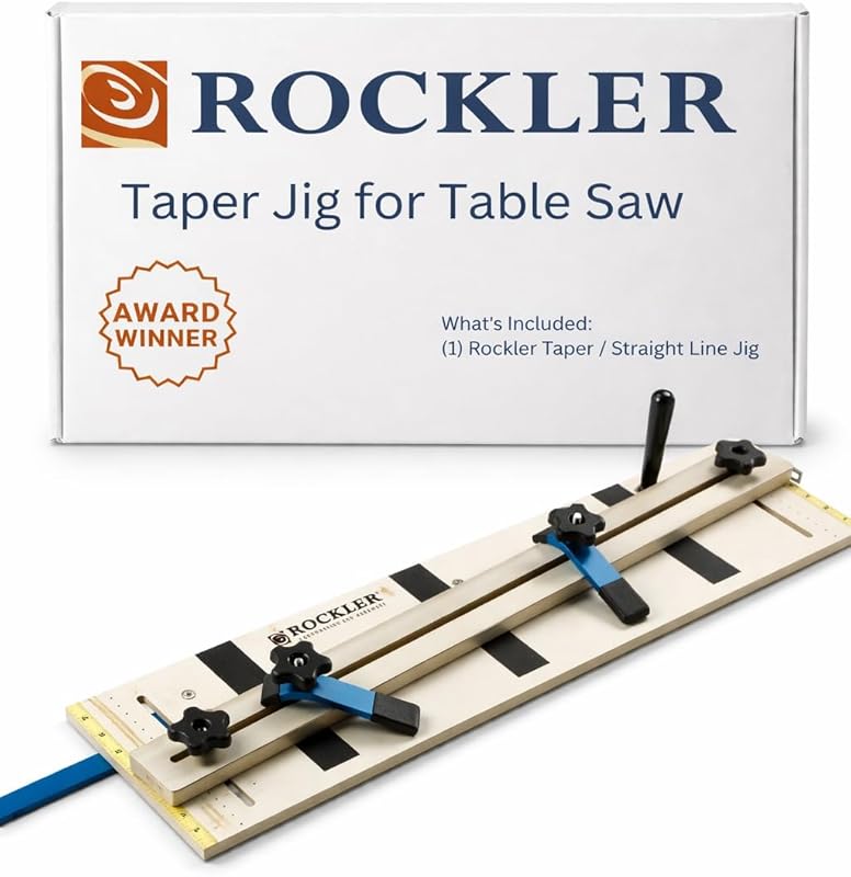 Rockler Taper Straight Line Jig for Table Saw - Fast Tapered Cuts for 