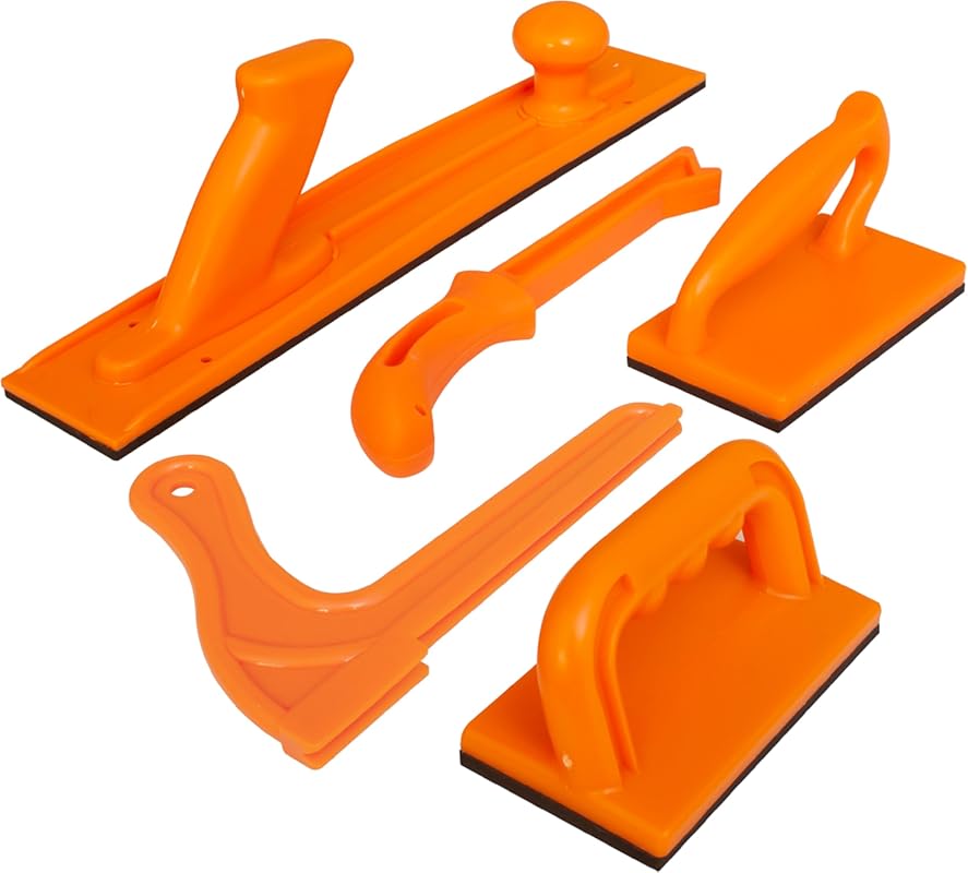 5-Piece Safety Orange Push Block and Push Stick Set for Table Saws, Ro