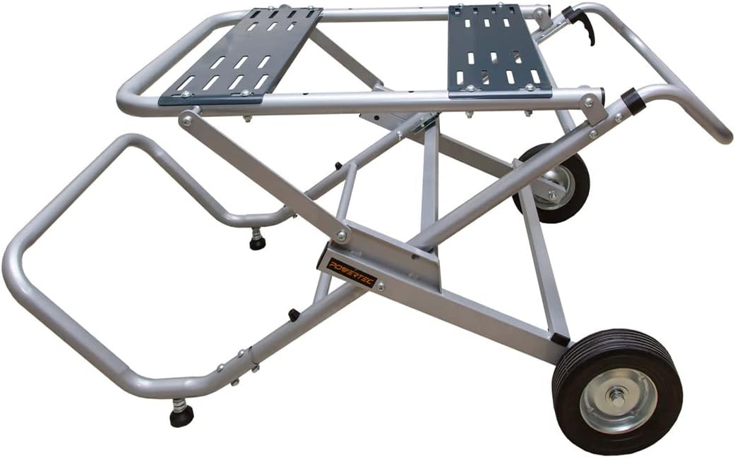 POWERTEC MT4009 Portable Table Saw Stand with Wheels, 330 lbs Capacity