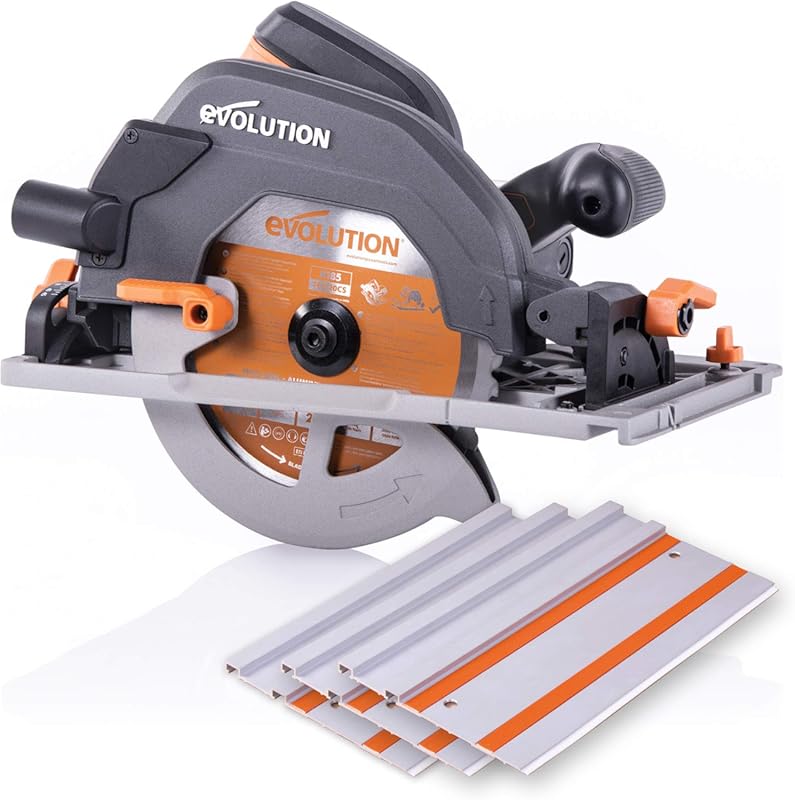 Evolution R185CCSX 7-1/4 Inch Multi-Material Circular Track Saw Kit wi
