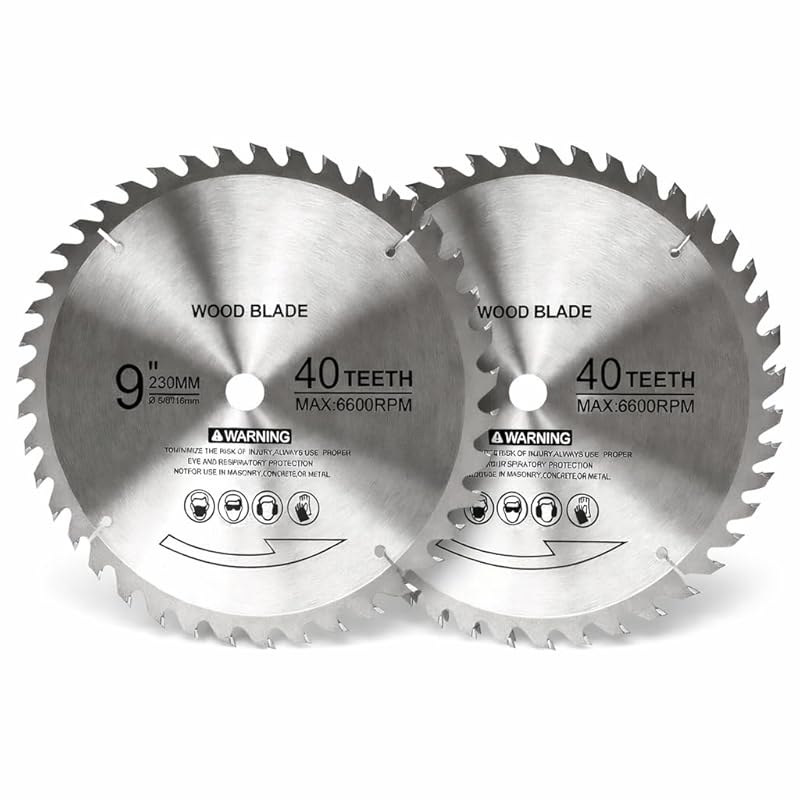 9-Inch 40T Carbide Tipped Table Saw Blades 2-Pack with 5/8