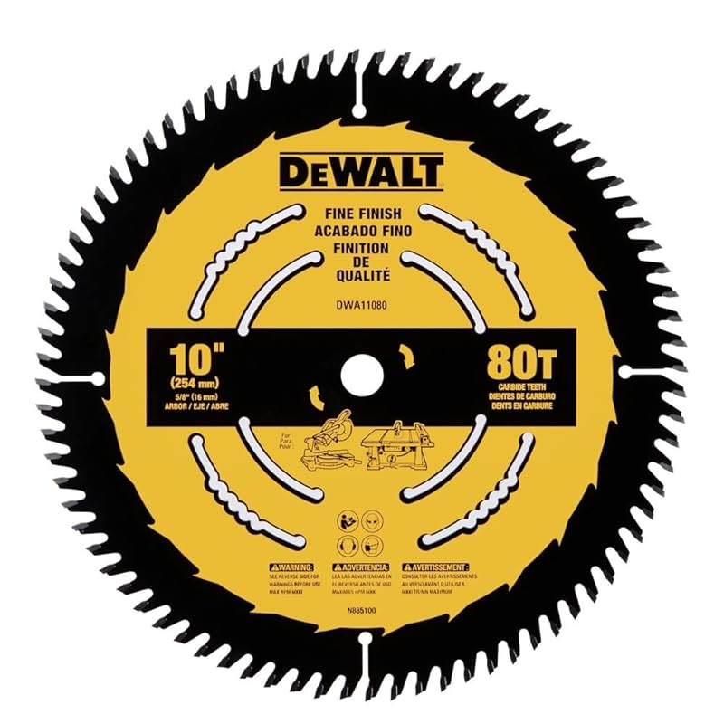 DEWALT DWA11080 10-Inch 80-Tooth Fine Finish Table Saw Blade Ultra Sha