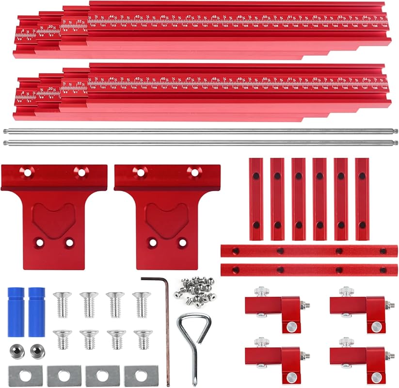Updated Parallel Rail Guide System for Woodworking Track Saws, Aluminu