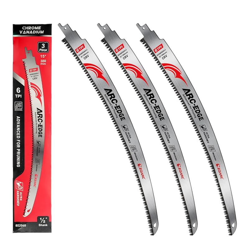 EZARC 15-Inch Arc Edge Reciprocating Saw Blades 6TPI Japanese Teeth fo