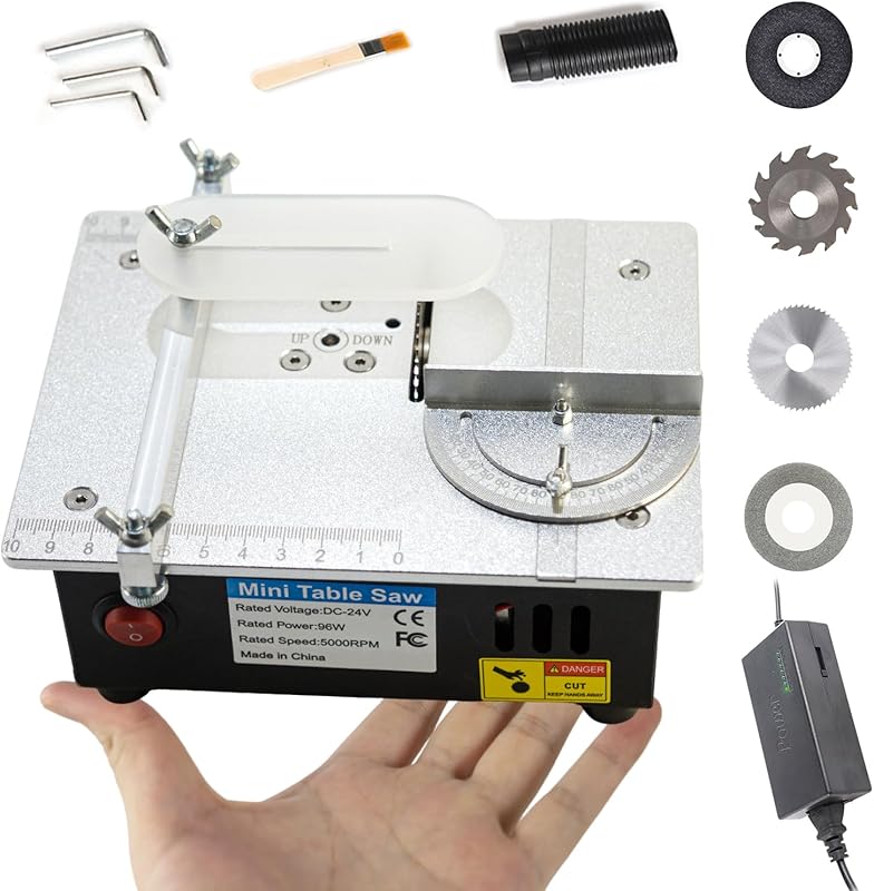 RTOVZON 96W Mini Desktop Table Saw: Precision Craft Adjustable Speed A