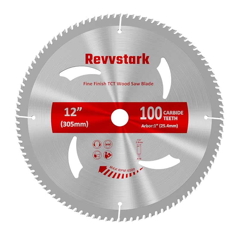 12-Inch 100-Tooth Carbide Tipped TCT Saw Blade for Wood, Plastic, Comp