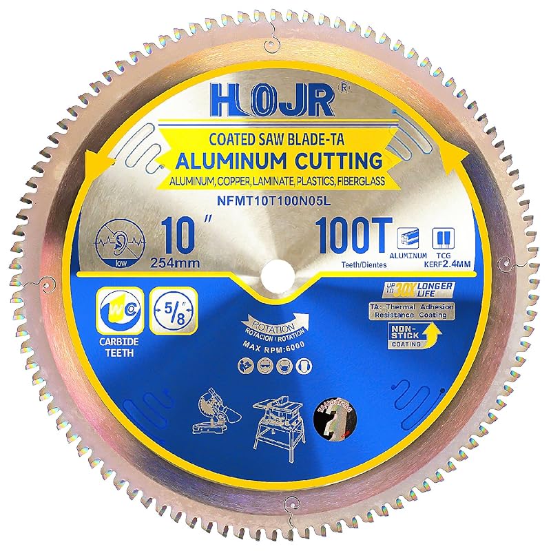 NFM 10-Inch 100-Tooth Anti-Heat Coating Aluminum Cutting Saw Blade for