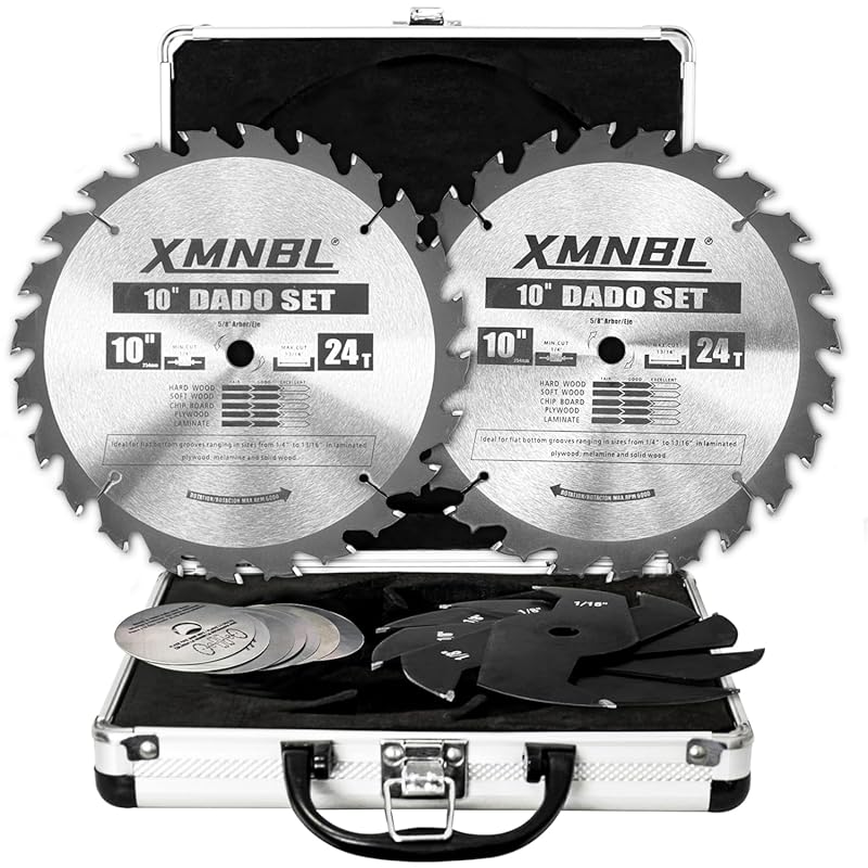 10-Inch 14-Piece 24-Tooth Stacking Dado Blade Set for Table Saws, Prec
