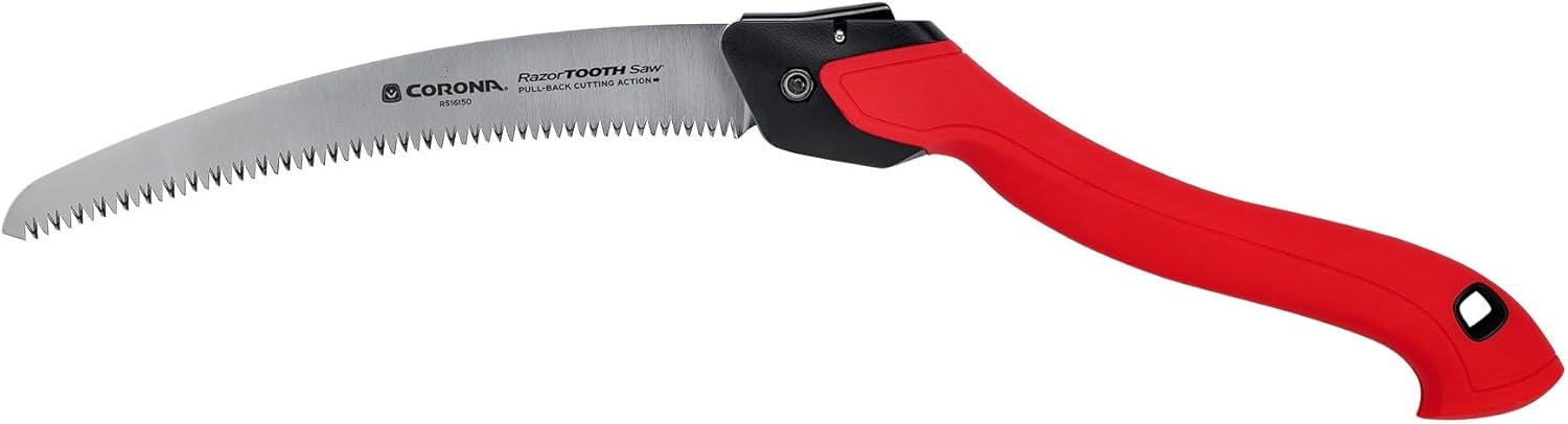 Corona RazorTOOTH 10-Inch Folding Pruning Saw with Curved Steel Blade 