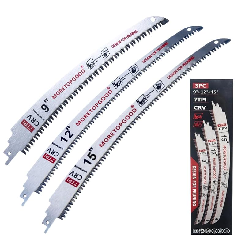 9/12/15in Arc Edge Japanese Teeth Reciprocating Saw Blades 7TPI Curved