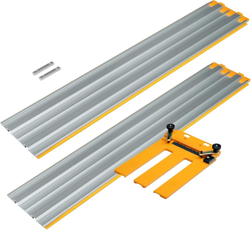 POWERTEC 53-Inch Circular Saw Track Guide Rail System for Precision Ri