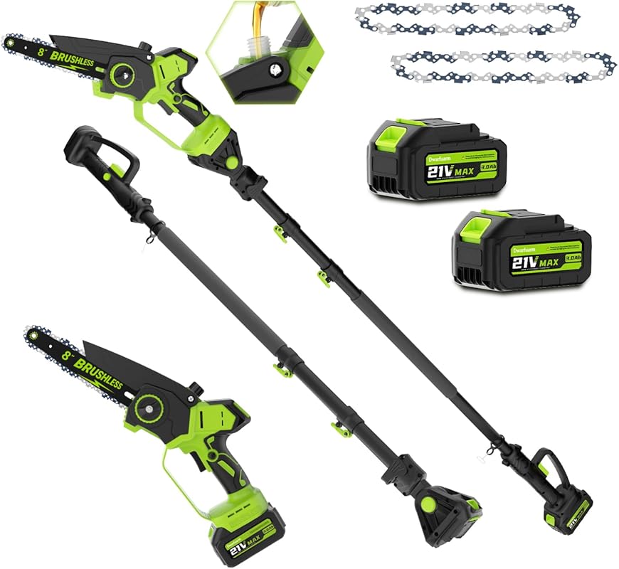 2-In-1 Cordless Pole Saw with 8