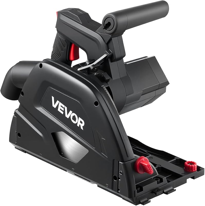 VEVOR 6-1/2-Inch Plunge-Cut Track Saw Kit with 48-Tooth Blade 0-45° Be