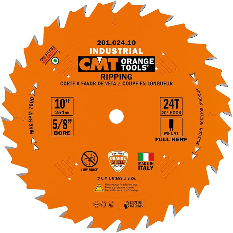 CMT 10-Inch Industrial Ripping Saw Blade with 24 Teeth and 5/8