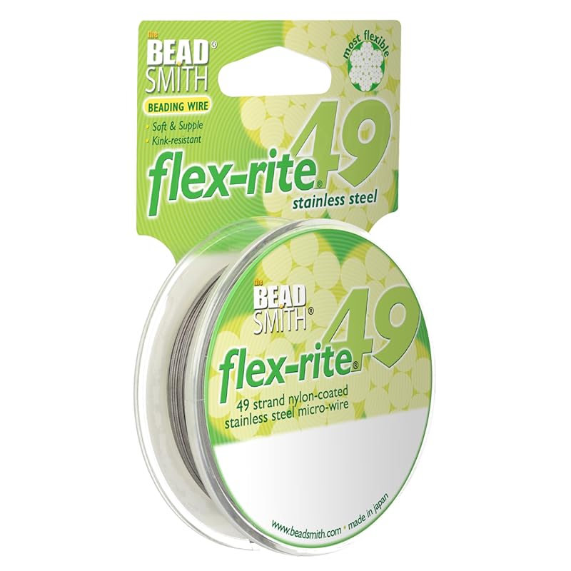 The Beadsmith Flex-Rite Nylon-Coated Stainless Steel Beading Wire, 49-