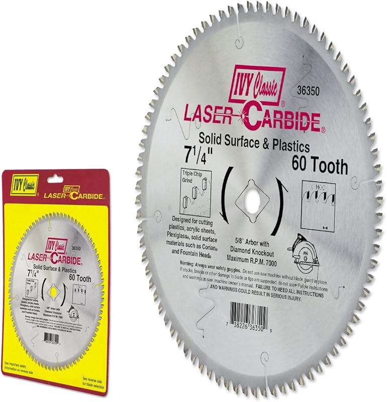IVY Classic 36350 Laser Carbide 7-1/4-Inch 60-Tooth Solid Surface Cutt