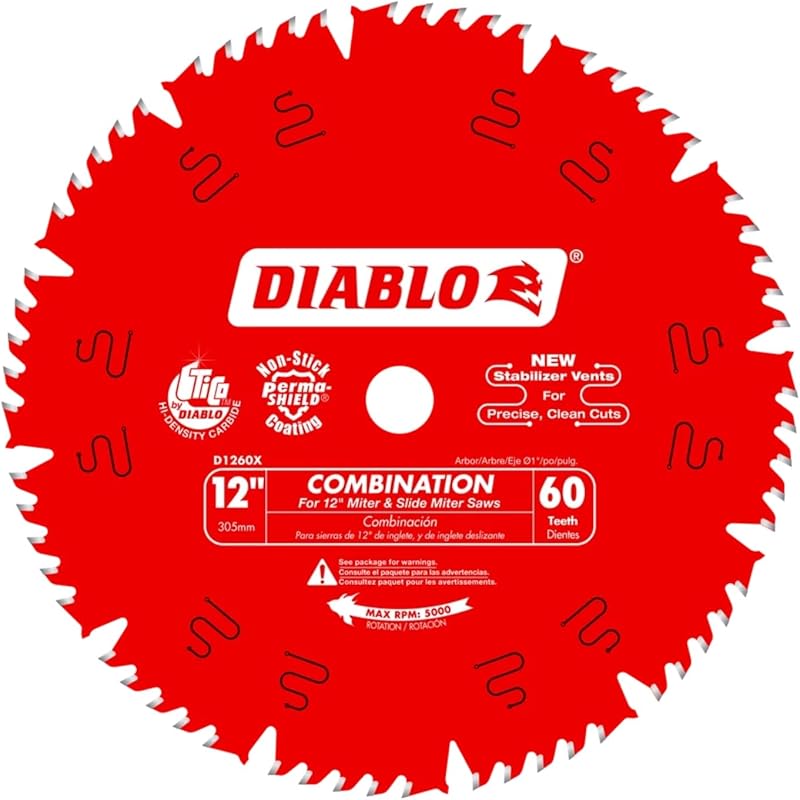 Diablo D1260X Combination Saw Blade for Wood - 60 Teeth, .118