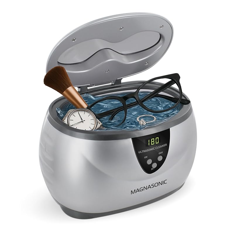 Magnasonic Ultrasonic Cleaner with 20oz Tank, Digital Timer & 5 Modes 