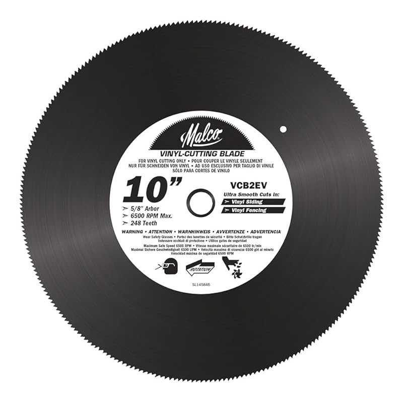 Malco VCB2 EV 10-Inch Vinyl Siding & Fencing Cutting Circular Saw Blad