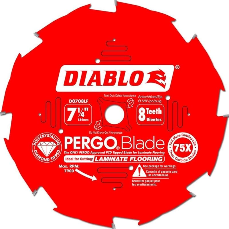 Diablo PergoBlade Laminate Flooring Saw Blade 8T, 7-1/4
