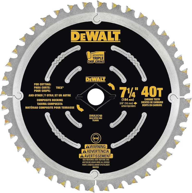 DEWALT 7 1/4 Inch 40 Tooth Circular Saw Blade for Composite Decking (D