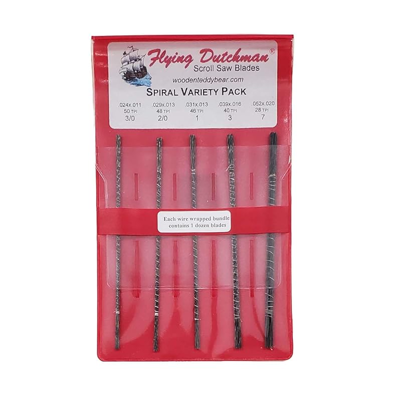 Flying Dutchman Spiral Five Dozen Pinless Scroll Saw Blades, Versatile
