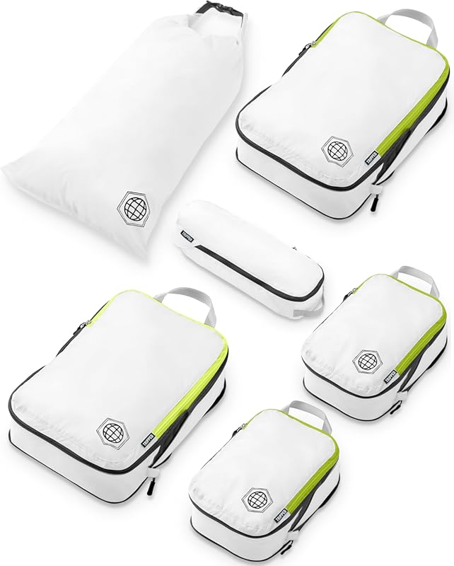Tripped 6-Piece Lightweight Compression Packing Cubes for Carry-On Lug