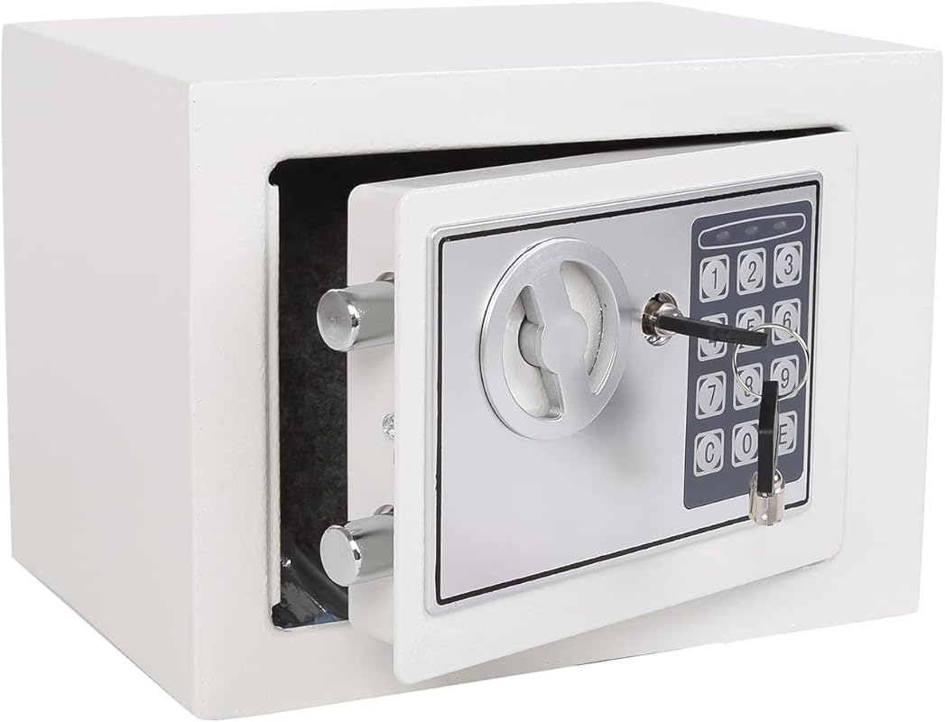 Yuanshikj Small Hidden Steel Safe with Electronic Keypad, Key Lock for
