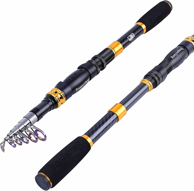 Sougayilang Telescopic Carbon Fiber Ultralight Fishing Rod with CNC Se